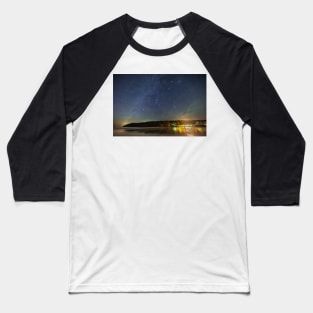 Oxwich Bay on Gower at Night Baseball T-Shirt